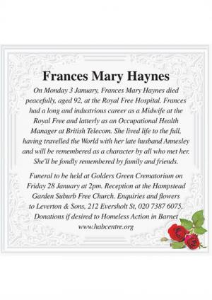 Frances Mary Haynes