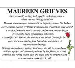 MAUREEN GRIEVES