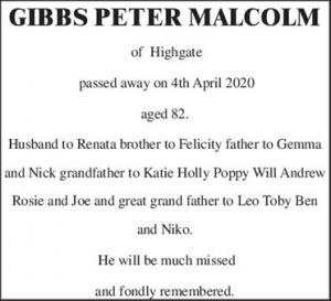 GIBBS PETER MALCOLM