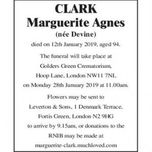 CLARK Marguerite Agnes