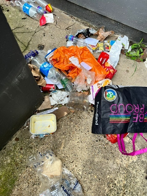 Rubbish dumped next to the flats. Photo: Denica Williams